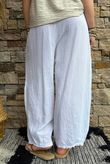 Lina Linen Blend Barrel Pant White